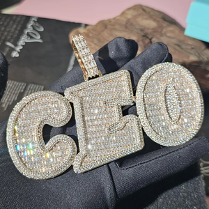 Colgante de Iniciales de Moissanita D VVS con Corte Brillante Completo, Joyería Personalizada con Letra, Plata de Ley 925, Engaste de Garra de Lujo para Fiesta - Product Image 2