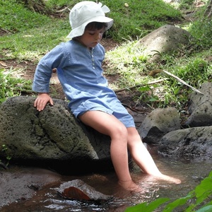 Pretty Blue 100% Soft Cotton Summer Wear Long <b>Kaftan</b> Featuring With Beautiful Flower Embroidery Long Sleeves & Front Buttons - Product Image 2