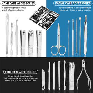 2026 New Arrival Professional Stainless Steel Manicure and Pedicure Set Stainless Steel Nail Care Cuticle Clipper Tool Set - Product Image 3