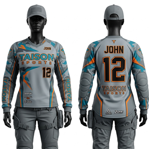 Camiseta de Paintball para Mujer, Duradera, Tejido de Malla de Poliéster de 180 GSM, Beige, Negro, Naranja, Paneles Ergonómicos, Logotipo Personalizado Sublimado - Product Image 4