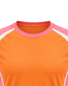 Customized Men Orange And Pink Quick Dry Sports TShirt Breathable Running Gym Workout Athletic Training Activewear Tee Top <b>Shirt</b> - Product Image 5