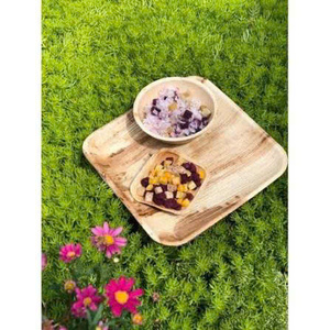 Plateau carré en feuilles de palmier jetable, écologique, compatible congélateur, compatible lave-vaisselle, compostable, pour usage traditionnel de mariage - Product Image 3