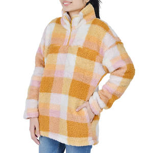 Women Sherpa Fleece Sweatshirt Unlined <b>Thermal</b> Winter <b>Top</b> with Stand Collar and Front Logo for Cold Weather Comfort - Product Image 6