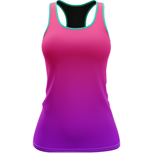 Women's Blue <b>Camo</b> Print Tank <b>Top</b> Scoop Neck Breathable Knitted Sporty Style 100 Polyester Sublimation Transfer Print - Product Image 6