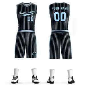 Diseño OEM ODM, Sublimación, Diseño de Logotipo Personalizado, Uniforme de Baloncesto Reversible Blanco y Negro - Product Image 2
