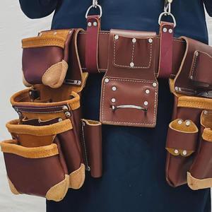 Ceinture porte-outils robuste en toile et cuir de qualité supérieure pour électriciens et charpentiers, pochette de travail ajustable, prix de gros OEM - Product Image 6