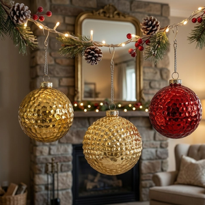 Adorno Navideño Decorativo de Cristal al por Mayor |   Bola Decorativa Impresa para Colgar en el Árbol |   Decoración Festiva para el Hogar |   Regalo - Product Image 4