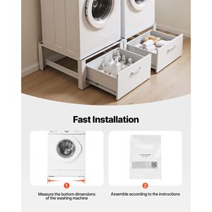 Movable <b>Laundry</b> Pedestal 14 Inch Height Heavy Duty Washer Dryer <b>Stand</b> with Drawer 700 Lbs Load Capacity Non Slip Feet - Product Image 6