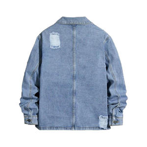Chaqueta de Mezclilla Vintage de Lujo para Hombre 2026, Transpirable, de Algodón, con Botones Frontales, Logotipo Personalizado, Venta al Por Mayor, Moda - Product Image 2