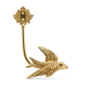 Premium Gold <b>Metal</b> Bird and Flower <b>Curtain</b> <b>Tieback</b> for Luxury Living Room Bedroom Hotel Window Decor Wholesale Supplier - Product Image 1