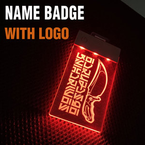 <b>Name</b> Badge Custom Rechargeable <b>LED</b> <b>Light</b> Up Acrylic <b>Name</b> Badge with Logo for Employee Staff Event Conference OEM Factory - Product Image 1
