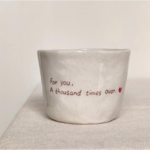 Fabulous Hand-Made Ceramic <b>Mug</b> With Letter Print <b>For</b> You A Thousand Times Over Minimalist Matte Design Gift <b>For</b> Presents - Product Image 1