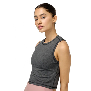 Camisetas sin mangas al por mayor para mujer, cuello redondo, diseño liso, mezcla de poliéster y algodón, tela suave, ajuste holgado, chaleco para verano - Product Image 4