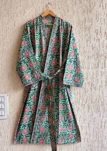Bata Kimono de Algodón Estilo Boho, Ligera para Verano, Estampada a Mano, Etiqueta Personalizada, Proveedor de Pedidos al por Mayor - Product Image 4