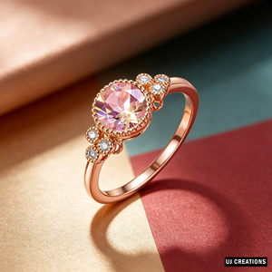 Rose Gold Morganite Engagement <b>Ring</b> IGI Certified Round Brilliant Cut Prong Setting Women's Romantic Wedding Party Gemstone <b>Ring</b> - Product Image 4