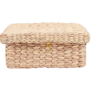 Woven Water Hyacinth Storage Basket with Lid: Eco-Friendly Gift <b>Box</b> - Product Image 3