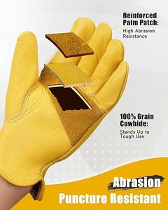 Gants de travail en cuir Gold Grip Pro Premium, gants de sécurité en cuir de vachette résistants pour la construction, le soudage, le jardinage et le travail à la ferme - Product Image 6