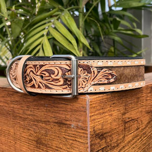 Collier pour animaux de compagnie en cuir personnalisé usiné à la main collier de chien souple et respirant collier de chien en cuir de vachette durable pour petits chiens de taille moyenne - Product Image 4