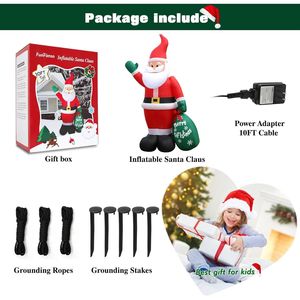 Decoración Navideña Inflable de Santa Claus de 3 Metros para Exteriores, Decoración Gigante con Bolsa de Regalos Grande, Luces LED, Adornos para Jardín - Product Image 4