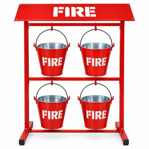 Support de seau à incendie en métal rouge, support pour 4 seaux, support de rangement en fer galvanisé pour atelier, garage - Product Image 1