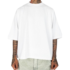 เสื้อยืดทรงหลวมสีพื้น ผ้าฝ้าย 100% แบบ 2 แผ่น พร้อมพิมพ์ลายดิจิทัล โลโก้สั่งทำได้ ทรงโอเวอร์ไซส์ ไหล่ตก ทรงบ็อกซี่ เป็นมิตรต่อสิ่งแวดล้อม สำหรับผู้ชาย - Product Image 3