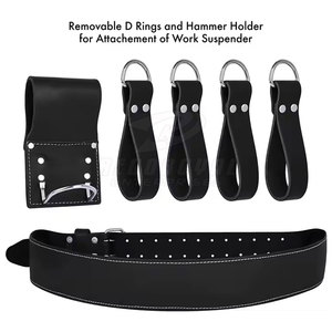 Ceinture à outils professionnelle pour charpentier, en toile marron, pochette imperméable, sangle réglable, plusieurs poches pour électriciens et charpentiers - Product Image 2