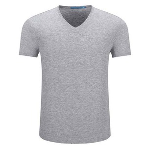 เสื้อยืดคอกว้างผู้ชาย ผ้าคอตตอนผสม แขนสั้น เนื้อผ้าระบายอากาศดี ทรงพอดีตัว ใส่ได้ทุกวัน เหมาะสำหรับฤดูร้อนและชุดลำลอง - Product Image 5