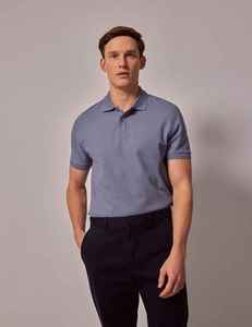 เสื้อโปโลแขนสั้นสีฟ้าอ่อนสำหรับผู้ชาย ผ้าฝ้ายปิเก้ ระบายอากาศได้ดี สวมใส่สบาย สีพื้น ทรงปกติ รับผลิตแบบ OEM ODM ตามสั่ง - Product Image 4