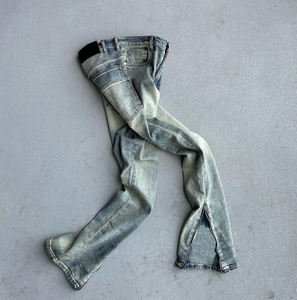 Jeans de Moda Masculina de Lujo, Jeans Vintage Rotos para Hombre, Pantalones de Mezclilla Apilados de Alta Calidad, Jeans Vaqueros Elásticos - Product Image 3