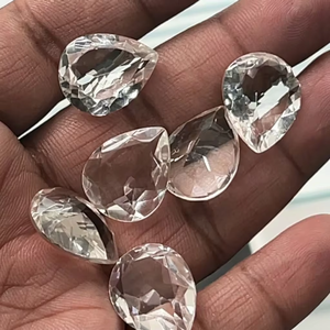 Pierre précieuse en quartz cristal naturel, pierre taillée de forme ovale, 16x20mm, blanc premium, 20 carats, certifiée CMA, pour bijoux - Product Image 6
