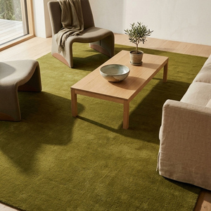 Tapis moderne en laine verte tufté à la main, antidérapant, texturé, pour salon, chambre, décoration intérieure, doux et contemporain - Product Image 4