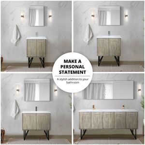 Rustic Acacia <b>Bath</b> Vanity 24 In. W X 20 In. D White Quartz Top <b>Brushed</b> Nickel Faucet Set 20 In. D White Quartz Top <b>Brushed</b> - Product Image 6