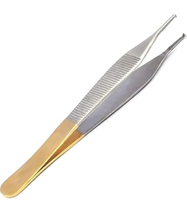 Pinzas de tejido tipo diente de rata entrelazadas 1x2, instrumento quirúrgico de acero inoxidable, herramienta médica veterinaria reutilizable, aprobado por CE - Product Image 1