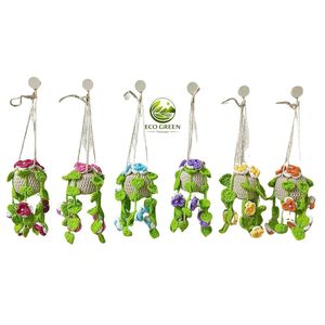 Cesta Colgante de Flores Tejida a Crochet, Ecológica y Hecha a Mano, Decorativa, para Plantas, Decoración de Pared del Hogar, Regalo de Boda - Product Image 4