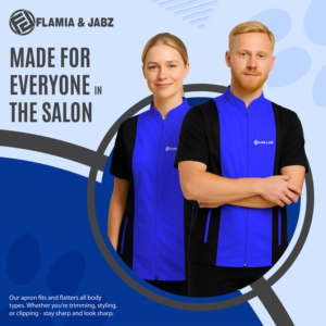 Chaqueta de Trabajo Unisex de Manga Corta FLAMIA JAZZ, Azul Claro y Negro, Algodón Ecológico, Estilo Moderno, Diseño Práctico, Uso Personal - Product Image 3