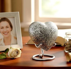Urne en métal en forme de cœur avec finition craquelée, vase de table Art Déco fait main, capacité 1-2L, pour la Saint-Valentin, décoration de la maison - Product Image 2