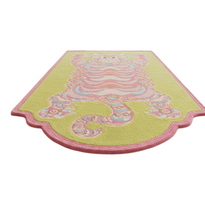 Tapis esthétiques de haute qualité en laine douce et moelleuse, à motif animalier en forme de tigre tibétain, tuftés à la main, en fibres fines, par le fabricant - Product Image 4