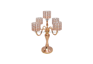 Candelabro de cristal de 5 brazos para decoración del hogar para bodas, cumpleaños, San Valentín, Navidad y celebraciones de Pascua - Product Image 2