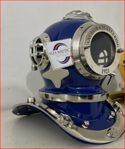 Casco de Buceo Azul Marino, Modelo Mark V de la Marina de los Estados Unidos, Mini Casco de Buceo para Buceadores - Product Image 6