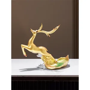 <b>Iron</b> Bottle Holder Handmade Luxury Gift for Home DecorationGolden Deer Sculpture Aluminum Farmhouse Waterproof Decorative - Product Image 1