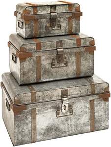 Baúl de Almacenamiento Metálico Decorativo Moderno con Protectores de Esquinas, Gran Capacidad para Ropa, Multifuncional, Ahorra Espacio, Exhibidor - Product Image 4