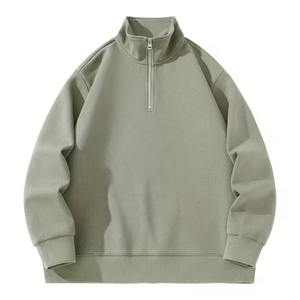 Men's Light Blue Half <b>Zip</b> Knitted <b>Sweater</b> Regular Fit Solid Color Casual Stand Collar Polyester / Cotton Anti-Shrink Breathable - Product Image 1