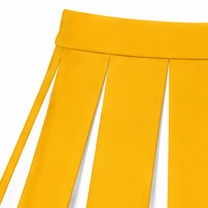 Falda Amarilla Plisada para Animadoras, Disfraz de Baile, Uniforme Deportivo con Rayas Elegantes - Product Image 4