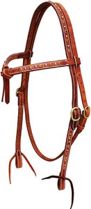 FHS Brida para caballo de cuero de vaca importado, con frenteal en forma de V con diamantes, narigueña de rueda y bolsa de poliéster con cremallera para equitación, fabricado en India - Product Image 5