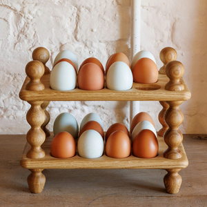 Premium Natural Wooden Egg Holder For <b>Kitchen</b> Farmhouse Egg <b>Storage</b> Tray & <b>Rack</b> Eco-Friendly Solid Wood Organizer For Fresh Eggs - Product Image 6