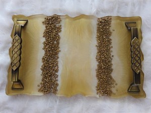 Plateau décoratif élégant en résine époxy fait main / Plateau à bibelots / Plateau de service / Décoration d'intérieur / Idée cadeau - Product Image 4