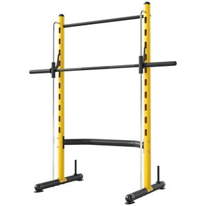 Rack Regolabile Giallo Multifunzione per Sollevamento Pesi, Squat, Panca Piana, Trazioni e Bilanciere con Half Rack - Product Image 1
