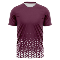 T-shirt pour homme à motif géométrique bleu, sublimation, manches courtes, séchage rapide, coupe sportive régulière, tricoté en polyester, tee-shirt athlétique