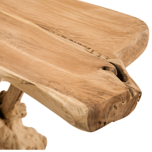 Table console ARTERRA en bois massif rustique en racine de teck, faite à la main, écologique, bord naturel, moderne, durable et facile à nettoyer, pour salon - Product Image 4