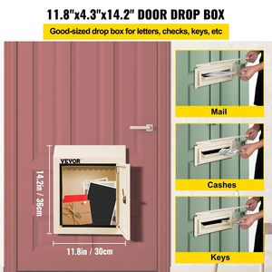 Through-the-Door <b>Locking</b> Drop <b>Box</b> 11.8\" X 4.3\" X 14.2\" 1.77\" Chute Code Lock Door Slot Mailbox - Product Image 6
